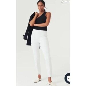 Spanx, Ankle Slim Straight Pant - White Size L,NEW